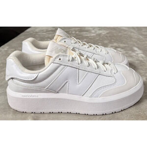 New Balance CT302 Triple White Platform Sneakers Womens Size 8.5 Mens 7 CT302LA